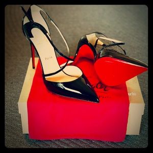 Christian Louboutin Cross Blake 100 Patent Black